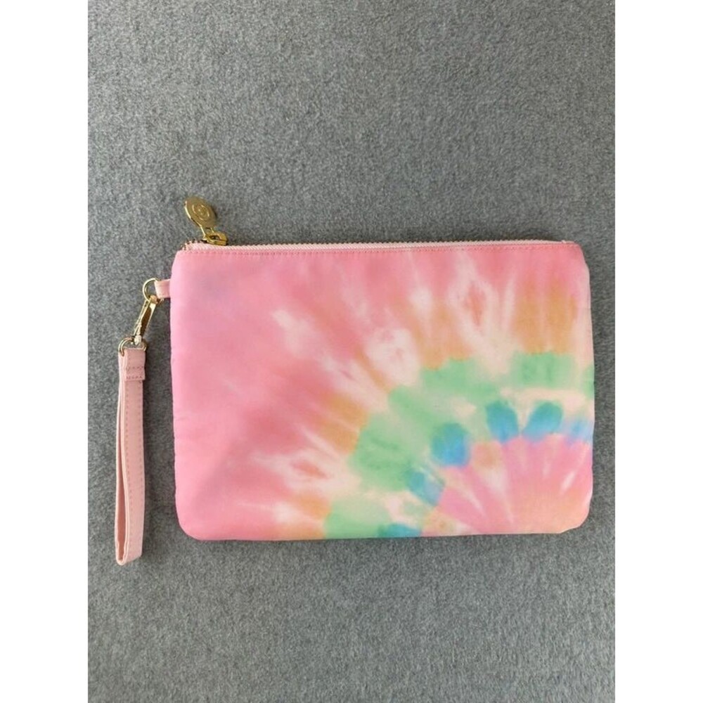 Stoney Clover Lane x Target Pink Tye Dye Gold Zipper Wristlet Bag Pouch